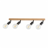 TK-LIGHTING SP. Z O.O. - SIMPLY WOOD LAMPA SUFITOWA 4 PŁ BLACK - 4752