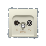 KONTAKT SIMON - Gniazdo antenowe R-TV-DATA (moduł). 1x wejście: 5–862 MHz; beż - BMAD.01/12