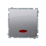 KONTAKT SIMON - Przycisk światło z podświetleniem LED (moduł) 10AX, 250V~, szybkozłącza; stal inox - BMS1L.01/21