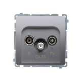 KONTAKT SIMON - Gniazdo antenowe R-TV-DATA (moduł). 1x wejście: 5–862 MHz; stal inox - BMAD.01/21