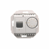KONTAKT SIMON - Regulator temperatury z czujnikiem wewnętrznym (moduł) 16(2) A, 230V~. Montaż na wkręty; srebrny mat - DRT10W.02/43