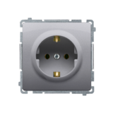 KONTAKT SIMON - Gniazdo wtyczkowe z uziemieniem Schuko (moduł) 16A, 250V~, zaciski śrubowe; stal inox - BMGSZ1.01/21