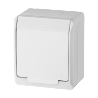 ELEKTRO-PLAST NASIELSK - GNIAZDO POJEDYŃCZE Z UZIEMIENIEM HERMETYCZNE NATYNKOWE 16A 2P+Z 250V IP44 BIAŁY HERMES - 0321-02