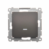 KONTAKT SIMON - Łącznik jednobiegunowy z podświetleniem LED (moduł) 10AX, 250V~, szybkozłącza; brąz mat - DW1L.01/46