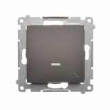 KONTAKT SIMON - Łącznik schodowy z podświetleniem LED (moduł) 10AX, 250V~, szybkozłącza; brąz mat - DW6L.01/46