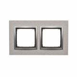 KONTAKT SIMON - Ramka 2-krotna Nature-Metal, INOX KLASYCZNY, IP20/IP44* (*IP44-należy zastosować zestaw uszczelek DUN2) - DRN2/77