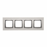 KONTAKT SIMON - Ramka 4-krotna Nature-Metal, INOX KLASYCZNY, IP20/IP44* (*IP44-należy zastosować zestaw uszczelek DUN4) - DRN4/77