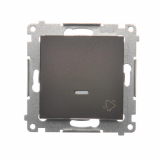 KONTAKT SIMON - Przycisk „dzwonek” z podświetleniem LED (moduł) 10AX, 250V~, szybkozłącza; brąz mat - DD1L.01/46