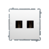 KONTAKT SIMON - Gniazdo HDMI podwójne (moduł); biały - BMGHDMI2.01/11
