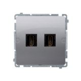 KONTAKT SIMON - Gniazdo HDMI podwójne (moduł); stal inox - BMGHDMI2.01/21