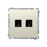 KONTAKT SIMON - Gniazdo HDMI podwójne (moduł); beż - BMGHDMI2.01/12