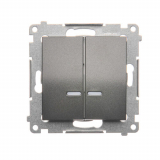 KONTAKT SIMON - Łącznik świecznikowy z podświetleniem LED i do wersji IP44 (moduł) 16AX, 250V~, zaciski śrubowe; antracyt   *Posiada wkładkę DU1W - DW5ABL.01/48