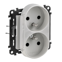 LEGRAND - GNIAZDO PODWÓJNE Z UZIEMIENIEM ALUMINIUM VALENA LIFE - 753390