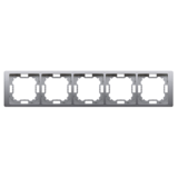 KONTAKT SIMON - Ramka 5-krotna NEOS – uniwersalna poziom i pion; stal inox - BMRC5/21