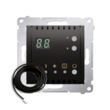 KONTAKT SIMON - Regulator temperatury z wyświetlaczem z czujnikiem zewnętrznym (moduł) 16(2) A, 230V~; antracyt  *W komplecie czujnik zewnętrzny (sonda) - DTRNSZ.01/48