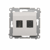 KONTAKT SIMON - GNIAZDO HDMI + RJ45 KAT.6 BIAŁY SIMON 54 - DGHRJ45.01/11