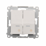 KONTAKT SIMON - Łącznik krzyżowy podwójny z podświetleniem (moduł) 10AX, 250V~, szybkozłącza; biały - DW7/2L.01/11