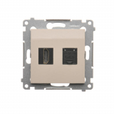 KONTAKT SIMON - Gniazdo HDMI + RJ45 kat.6. (moduł); kremowy - DGHRJ45.01/41