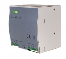 F&F - Zasilacz impulsowy przemysłowy nap. wej. 90÷264V AC/120÷370V DC, P=240W nap. Wyj. 12V DC - ZI-240-12V