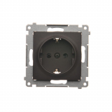 KONTAKT SIMON - Gniazdo Schuko z przesłonami (moduł) 16A, 250V~, zaciski śrubowe; brąz mat - DGSz1Z.01/46