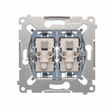 KONTAKT SIMON - Łącznik schodowy podwójny z podświetleniem (mechanizm) 10AX, 250V~, szybkozłącza  *Posiada 2 niezależne układy podświetlenia - SW6/2XLM