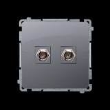 KONTAKT SIMON - Gniazdo antenowe typu "F" podwójne (moduł); stal inox - BMAF2.01/21