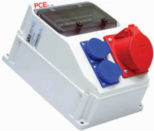 PCE - ROZDZIELNIA BUDOWLANA GNIAZDA 32A/5P+ 2GS BEZ ZABEZPIECZEŃ IP44 ECOLINE PCE - 90EKO008