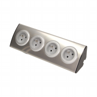 ORNO - GNIAZDO MEBLOWE 4x2P+Z MONTAŻ NA RZEPY KOLOR INOX - OR-AE-1340