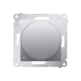 KONTAKT SIMON - Ściemniacz obrotowy do LED ściemnialnych 230 V (moduł) 2–250 W; srebrny mat. Maksymalna ilość zródeł LED - 10 szt. - DS9L.01/43