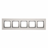 KONTAKT SIMON - Ramka 5-krotna Nature-Metal, INOX KLASYCZNY, IP20/IP44* (*IP44-należy zastosować zestaw uszczelek DUN5) - DRN5/77