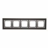 KONTAKT SIMON - Ramka 5-krotna Nature-Metal, INOX YIN, IP20/IP44* (*IP44-należy zastosować zestaw uszczelek DUN5) - DRN5/78