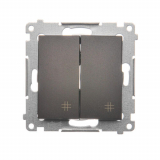 KONTAKT SIMON - Łącznik krzyżowy podwójny (moduł) 10AX, 250V~, szybkozłącza; brąz mat - DW7/2.01/46