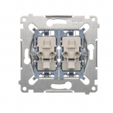 KONTAKT SIMON - Łącznik schodowy i przycisk zwierny (mechanizm) 10AX, 250V~, szybkozłącza - SW6P1M