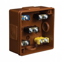 ELEKTROPLAST OPATÓWEK - PUSZKA N/T 86X86X40MM IP55 DEKIEL NA 2 WKRĘTY Z ZACISKAMI BRĄZ VP 021-52. - 61.123