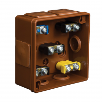 ELEKTROPLAST OPATÓWEK - PUSZKA N/T 86X86X40MM IP55 DEKIEL NA 2 WKRĘTY Z ZACISKAMI BRĄZ VP 022-52. - 61.129