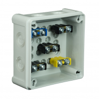 ELEKTROPLAST OPATÓWEK - PUSZKA N/T 98X98X42MM IP55 Z ZACISKAMI DEKIEL NA 4 WKRĘTY POPIEL VP 042-53. - 61.148