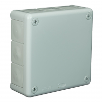 ZAKŁAD PRODUKCYJNO - HANDLOWY "ELEKTRO-PLAST" SPÓŁKA Z OGRANICZONĄ ODPOWIEDZIALNOŚCIĄ - PUSZKA NATYNK 118X118X46MM BEZ ZACISKÓW DEKIEL NA 4 WKRĘTY IP55 POPIEL VP 051-03 - 61.155
