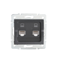 KANLUX - Gniazdo komputerowe podwójne niezależne (2x RJ45Cat 5e Jack) LOGI 02-1410-041 gr   - 25287