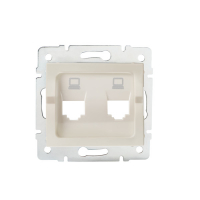 KANLUX - ADAPTER GNIAZDO KOMPUTEROWE PODWÓJNE (RJ45 JACK) BEZ GNIAZDA KREMOWY LOGI. - 25937