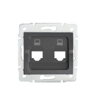 KANLUX - ADAPTER GNIAZDO KOMPUTEROWE PODWÓJNE (RJ45 JACK) BEZ GNIAZDA GRAFIT LOGI. - 25939