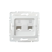 KANLUX - Gniazdo komputerowe podwójne niezależne (2x RJ45Cat 6 Jack) LOGI 02-1420-002 bi   - 25111