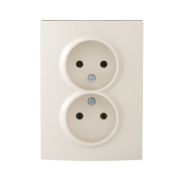 KANLUX - Gniazdo zasilające podwójne bez uziemienia, kompletne LOGI 02-1280-103 kr   - 25155