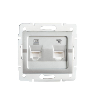 KANLUX - GNIAZDO KOMPUTEROWO-TELEFONICZNE, (RJ45 KAT. 6+RJ11) SREBRNY LOGI. - 25231