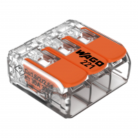 WAGO - SZYBKOZŁĄCZKA 3X0,5-6MM2 Z DZWIGNIAMI UNIWERSALNA COMPACT TRANSPARENTNA WAGO - 221-613