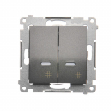KONTAKT SIMON - Łącznik krzyżowy podwójny z podświetleniem (moduł) 10AX, 250V~, szybkozłącza; antracyt - DW7/2L.01/48