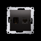 KONTAKT SIMON - GNIAZDO HDMI +  KOMPUTEROWE RJ45 KAT. 6 ANTRACYT SIMON 54 - DGHRJ45.01/48