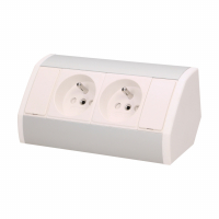 ORNO - GNIAZDO MEBLOWE 2x2P+Z BIAŁO-SREBRNY - OR-GM-9005/W-G