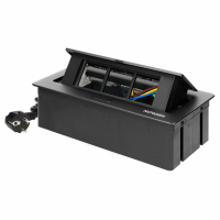ORNO - NOEN Kaseta meblowa wpuszczana w blat ze zintegrowaną ramką PCV na gniazda modułowe 3 x 45x45mm lub 6 x 22,5x45mm, przewód 1,5m, czarne - OR-GM-9010/B