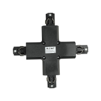 V-TAC - Łącznik do szynoprzewodów Typ: X / Czarny - 3526