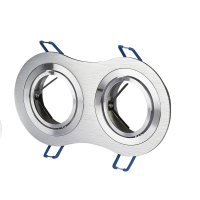 V-TAC - VT-783 Oprawa wpuszczana Spot / Trzonek:2xGU10 / Okrągła / Polerowane aluminium - 3602